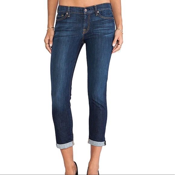 7 For All Mankind The Skinny Crop & Roll Jeans - Picture 1 of 8